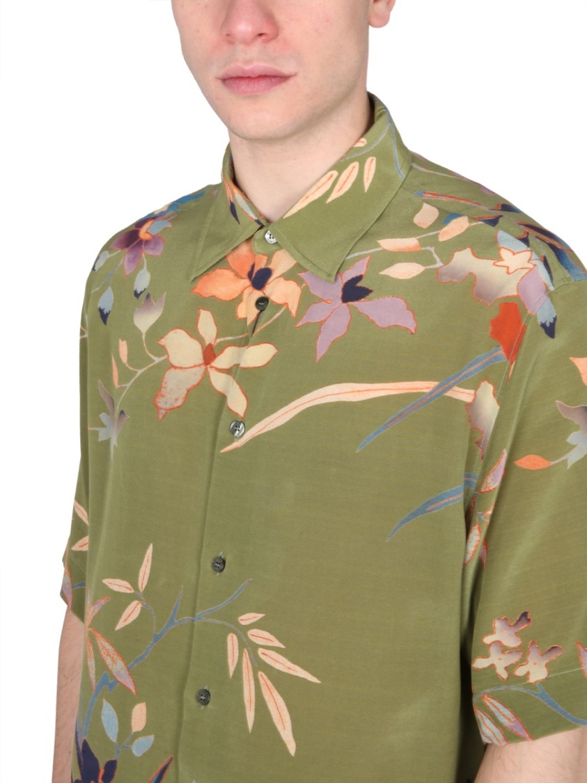 Etro Vibrant Floral Print Shirt Groen