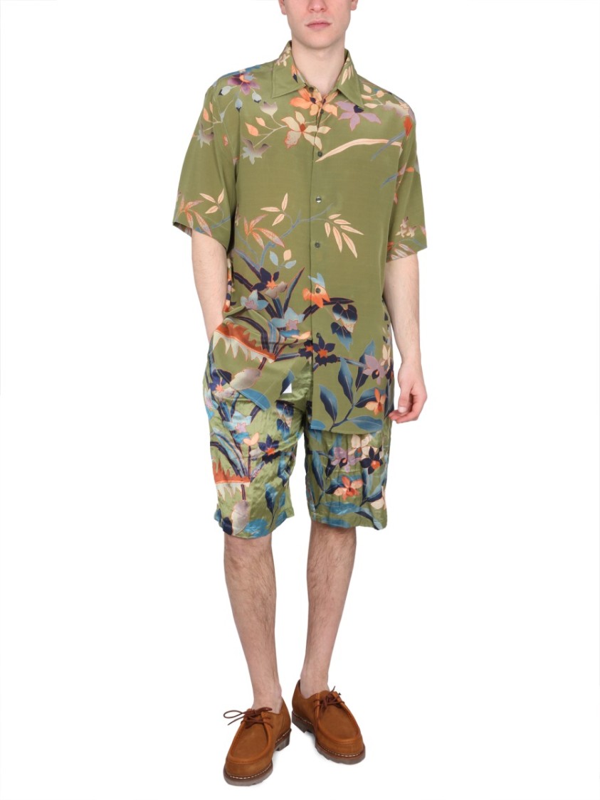 Etro Vibrant Floral Print Shirt Groen