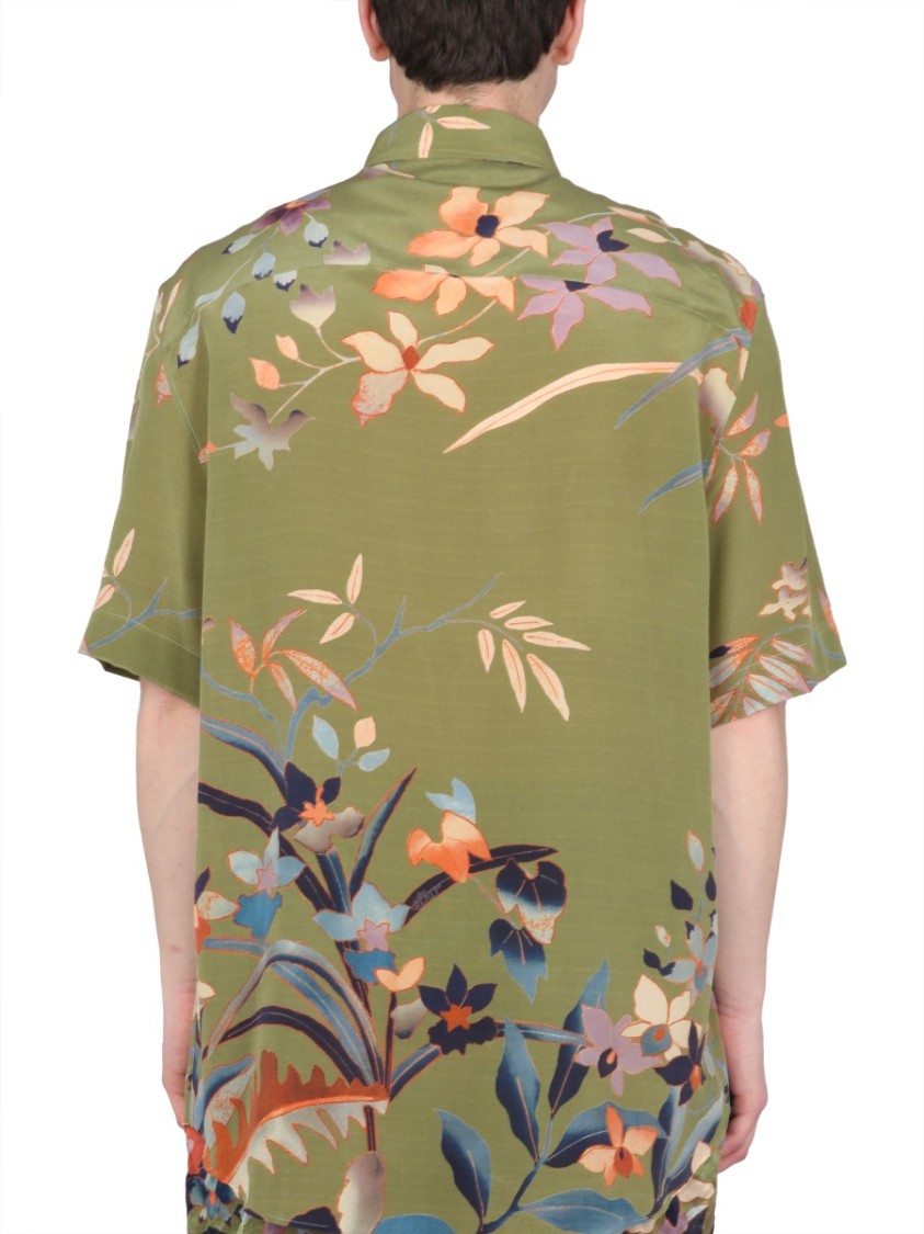 Etro Vibrant Floral Print Shirt Groen