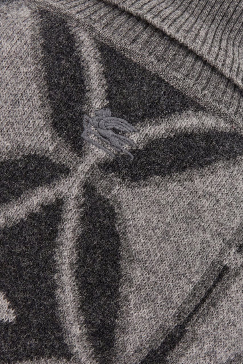 Etro Etro Embroidered wool oversize sweater Grijs