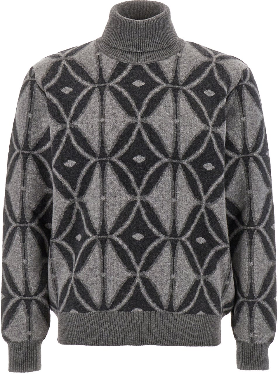 Etro Etro Embroidered wool oversize sweater Grijs