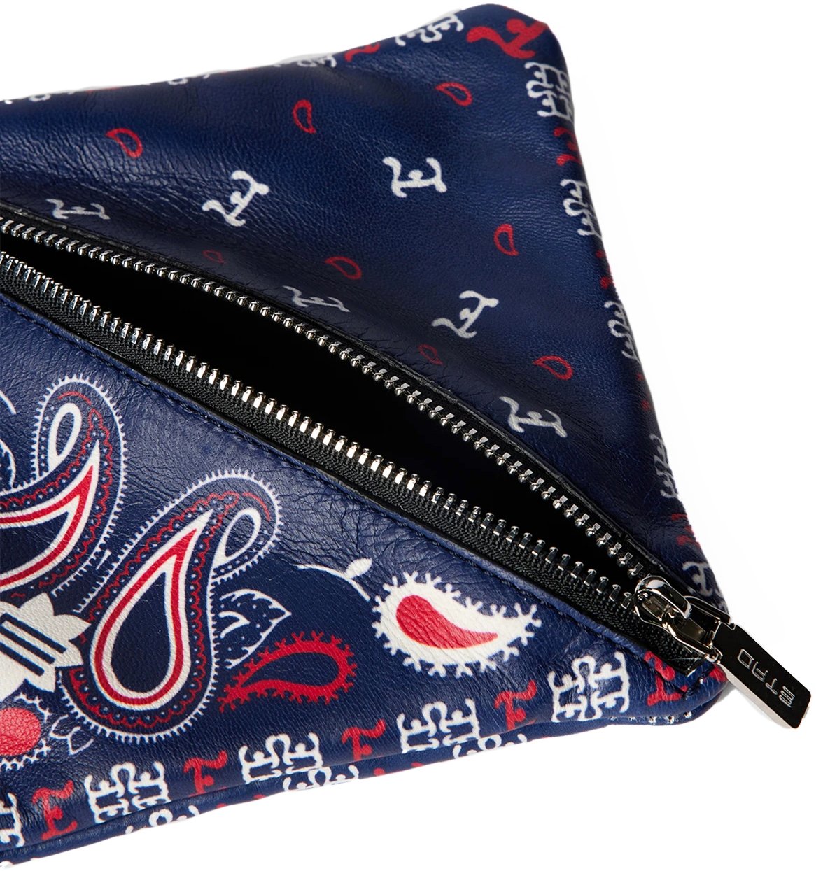 Etro Paisley Print Logo Pouch Bag Blauw