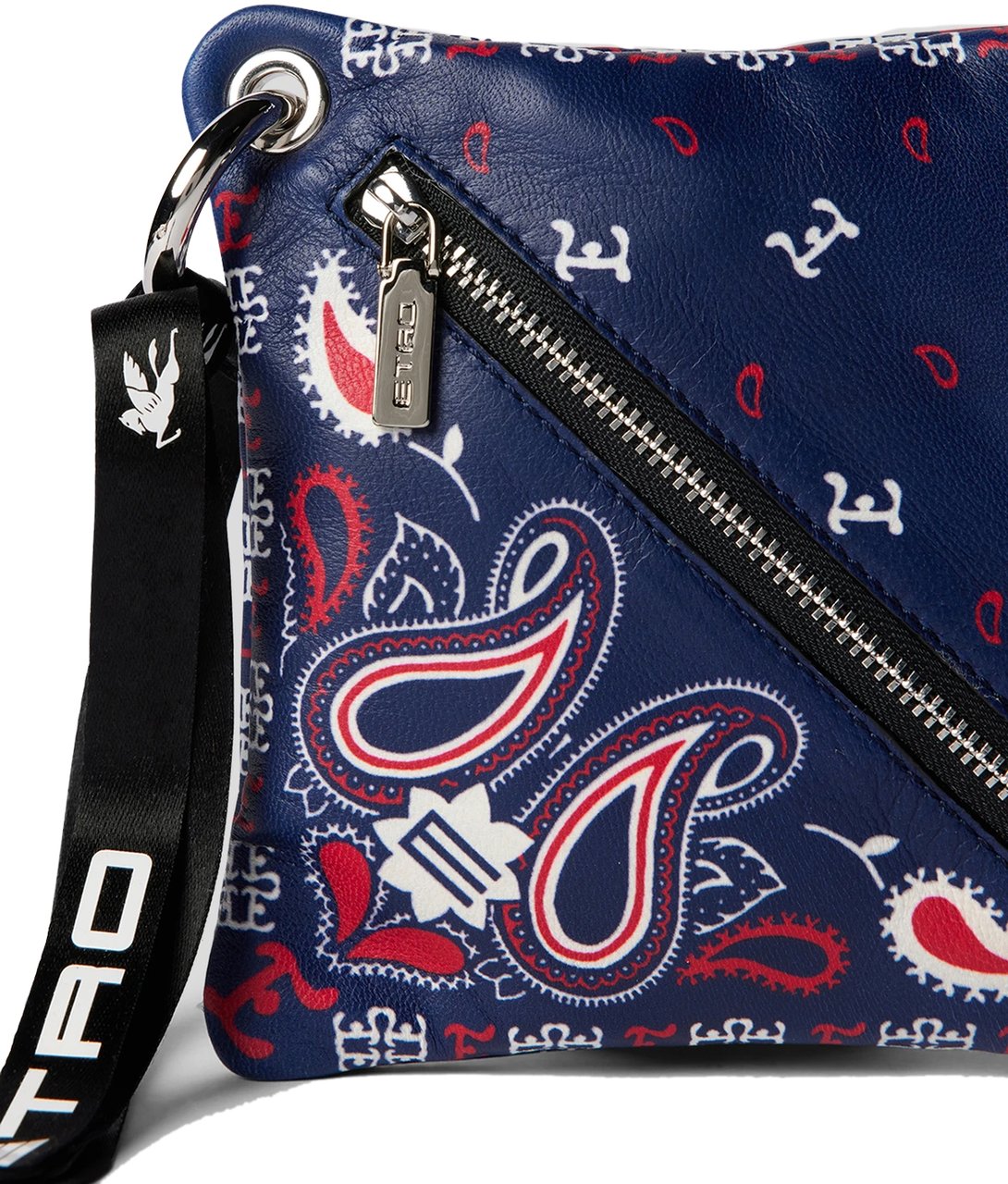 Etro Paisley Print Logo Pouch Bag Blauw