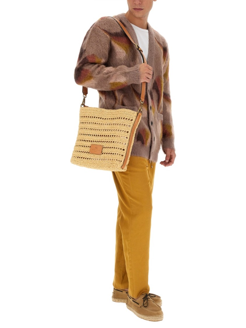 Etro Relaxed V-Neck Cardigan With Textured Surface Bruin