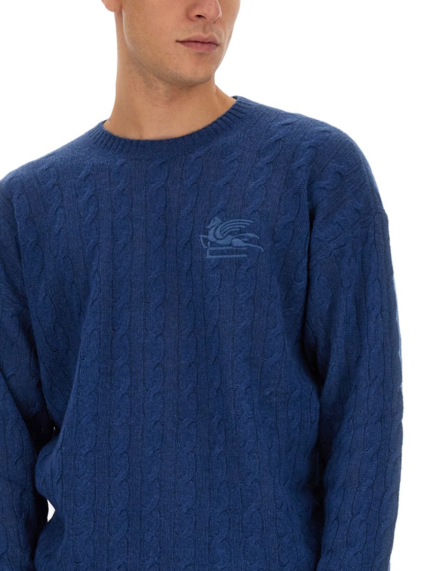 Etro Pegasus Sweater Blauw