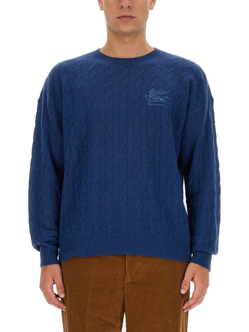 Etro Pegasus Sweater Blauw
