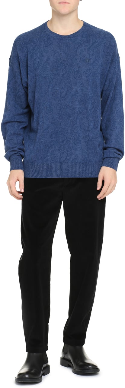 Etro Crew-neck wool sweater Blauw