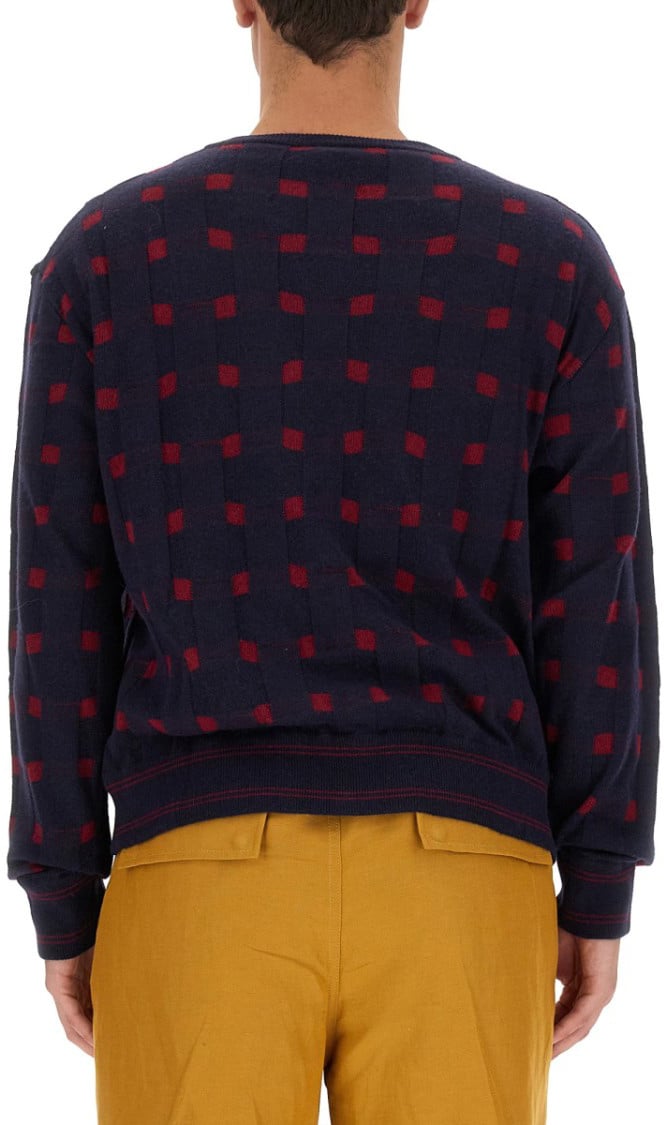 Etro Checkered Pattern V-Neck Cardigan Blauw