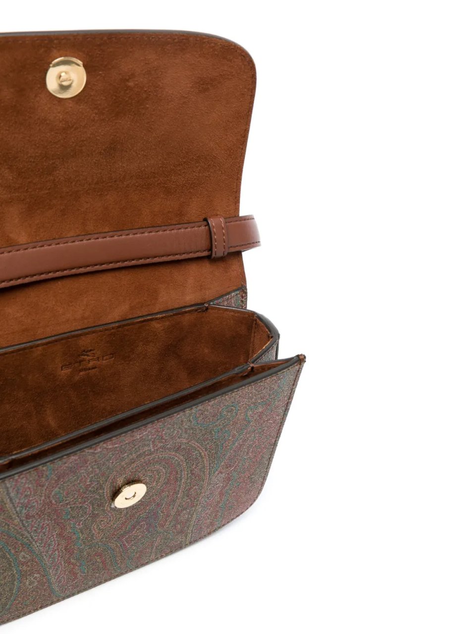 Etro Paisley-print Logo Plaque Crossbody Bag Bruin