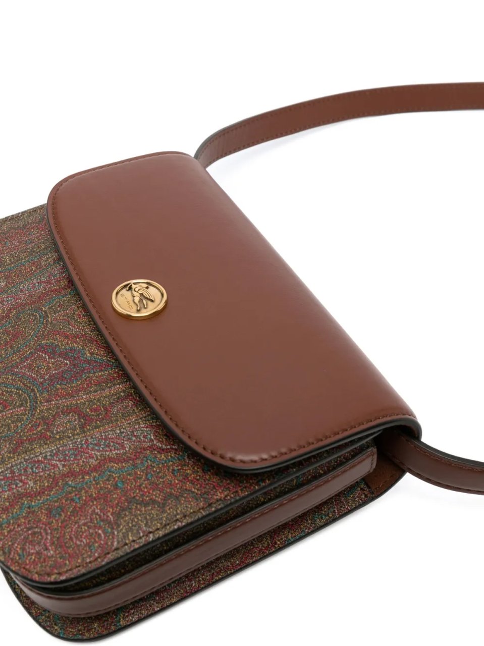 Etro Paisley-print Logo Plaque Crossbody Bag Bruin