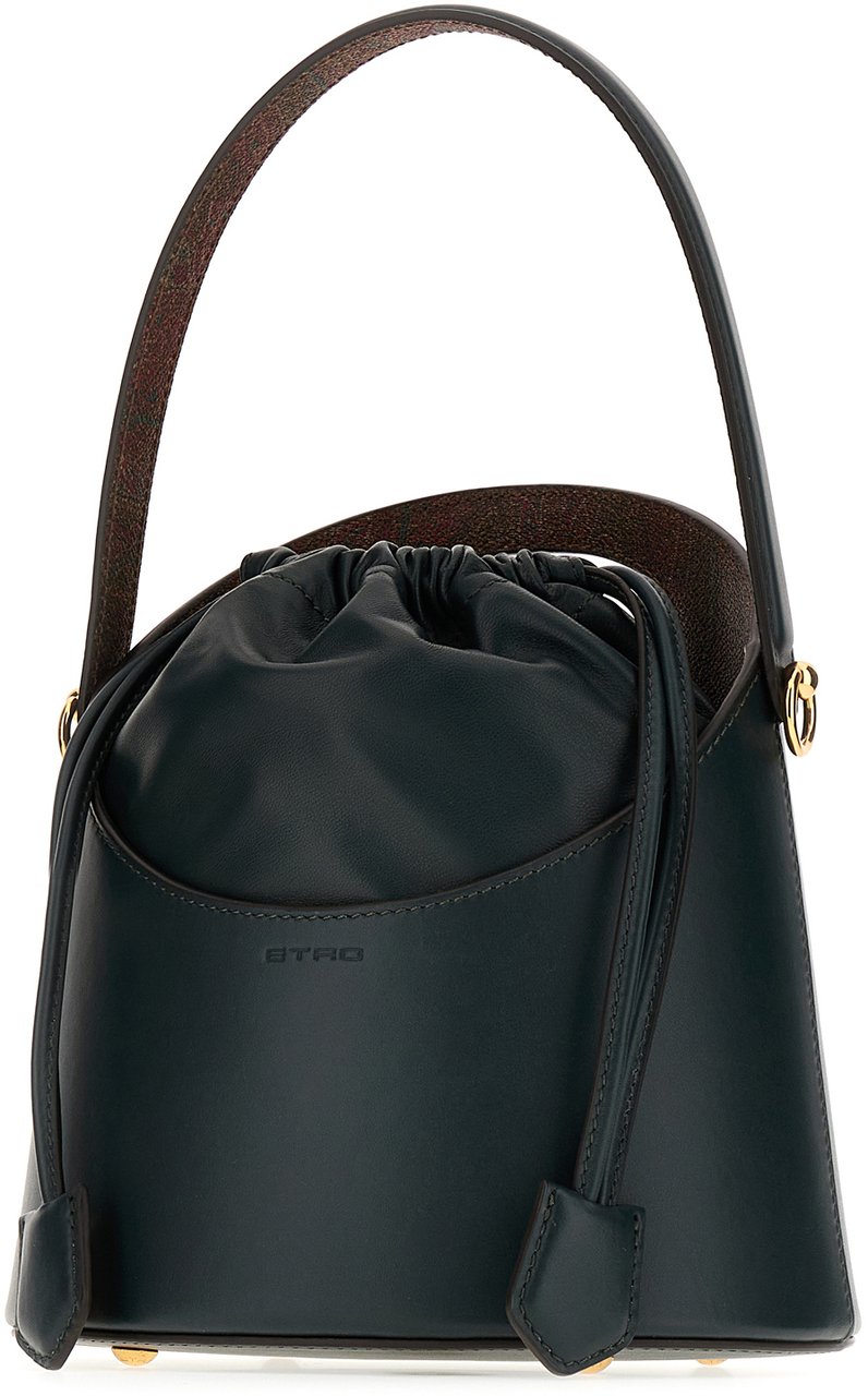 Etro Etro Bottle green leather bucket bag Groen