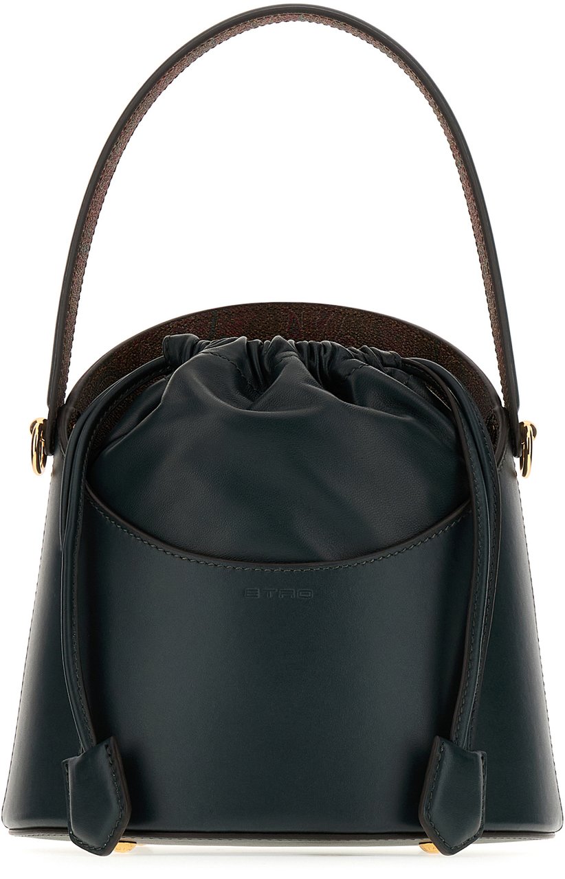 Etro Etro Bottle green leather bucket bag Groen