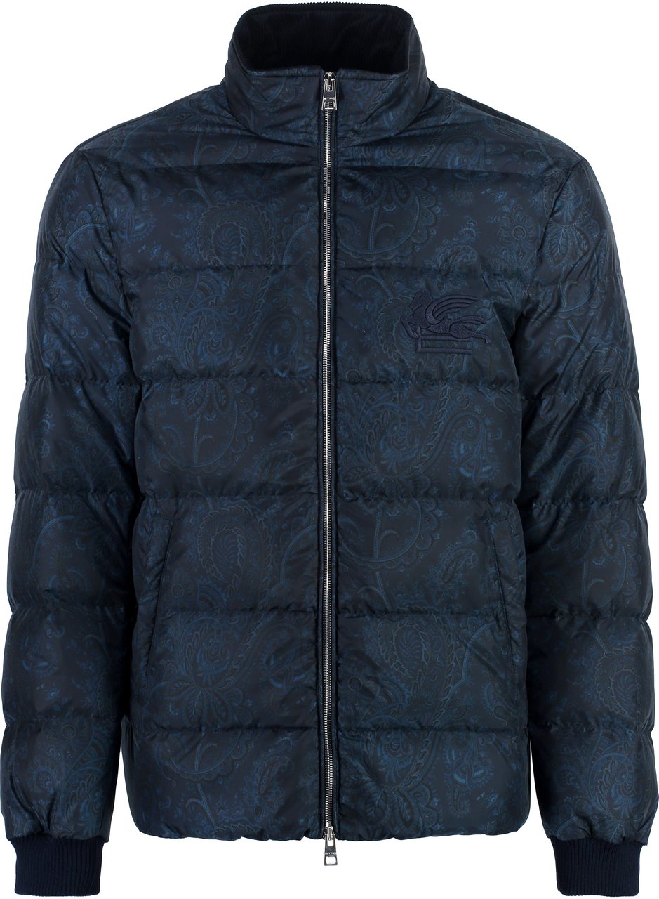 Etro Techno-nylon down jacket Blauw
