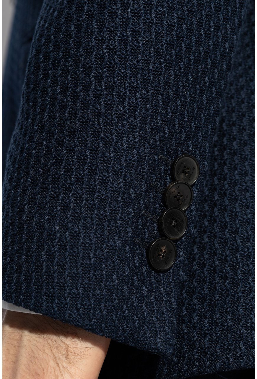 Etro Navy Roma Jersey Jacket Zwart