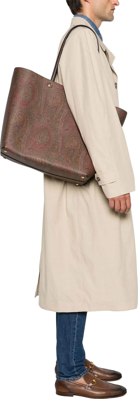 Etro Shopping Essential Xl Paisley Print Tote Bruin