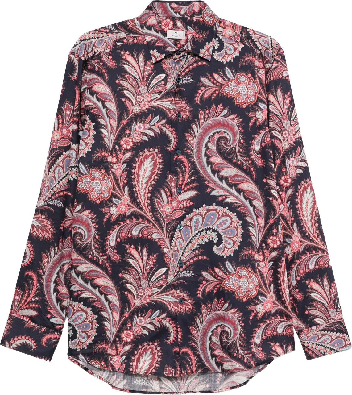 Etro Roma Black Red Paisley Pattern Shirt Roze