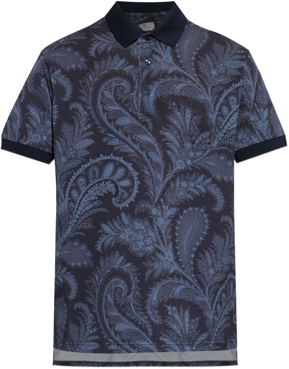 Etro Roma Intricate Paisley Patterned Polo Shirt Grijs