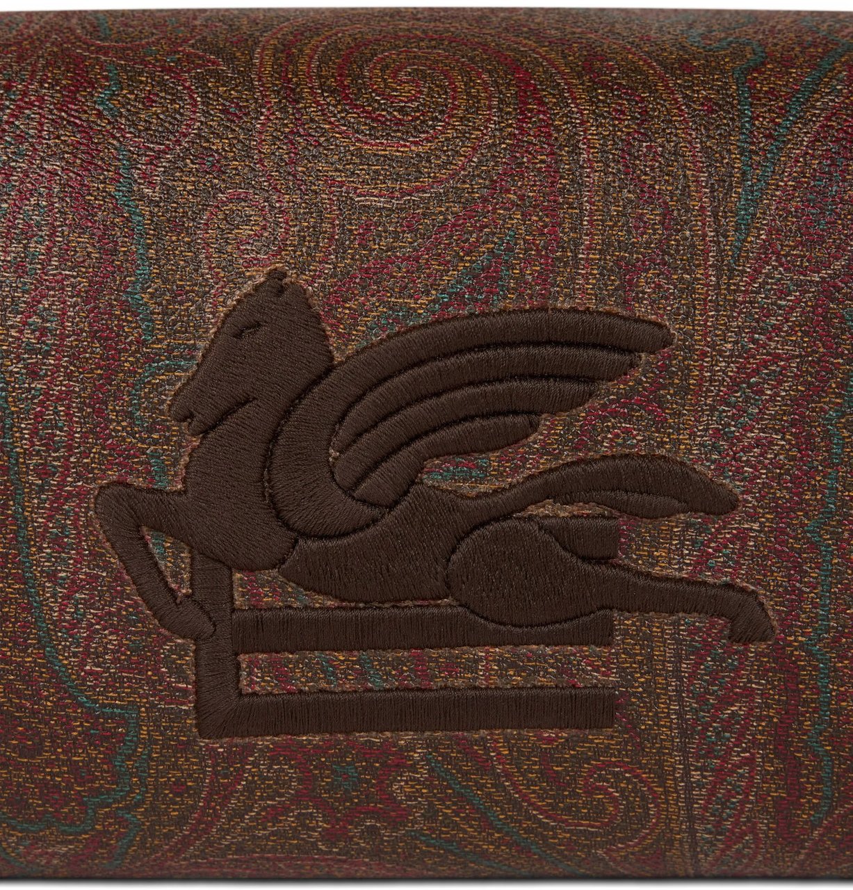 Etro Rectangular Brown Paisley 25X12X12 Side-Handle Pouch Grijs