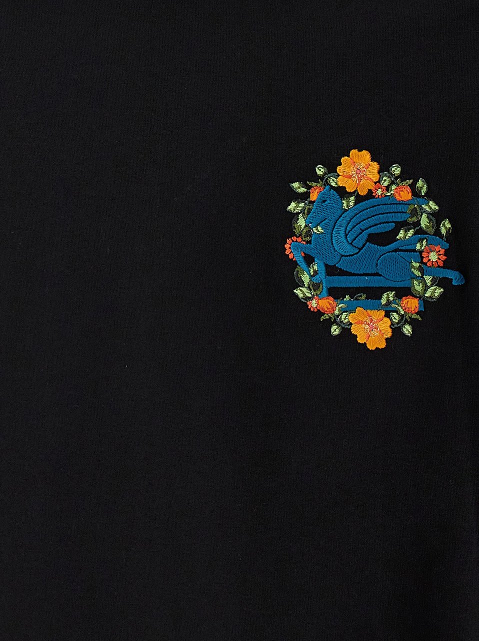 Etro Black Cotton T-Shirt Zwart