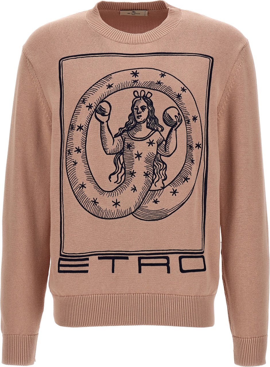 Etro Multicolor Cotton Cardigan Roze
