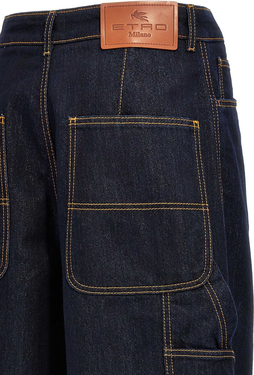 Etro Blue Cotton Jeans Denim Blauw