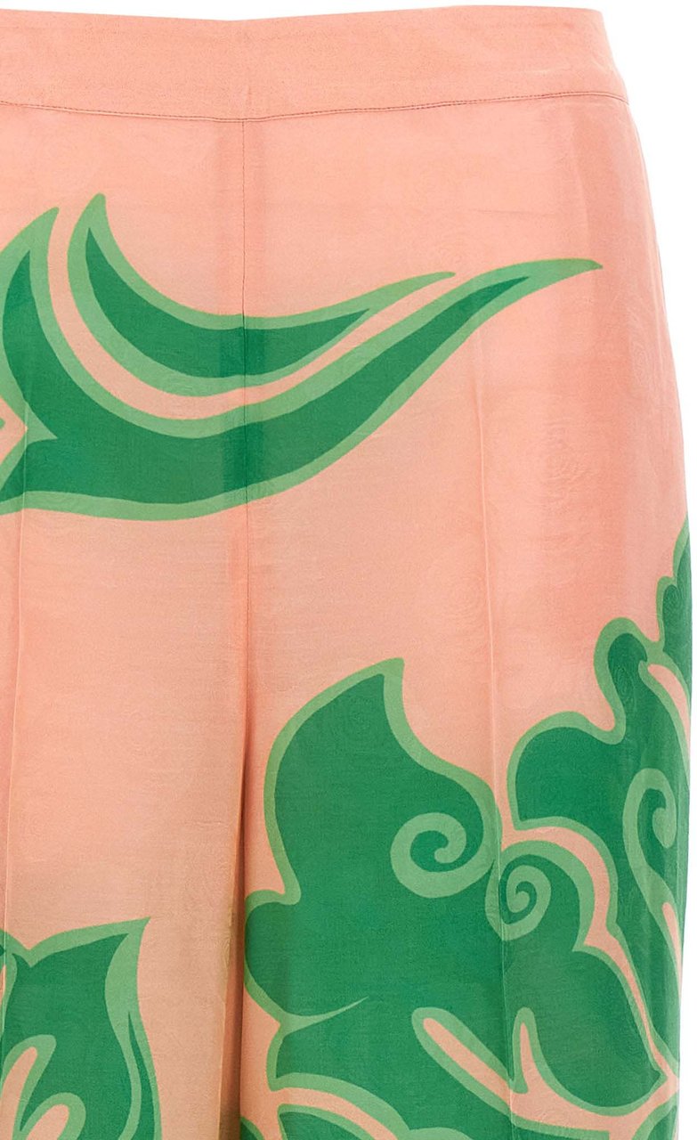 Etro Multicolor Viscose Casual Pants Roze