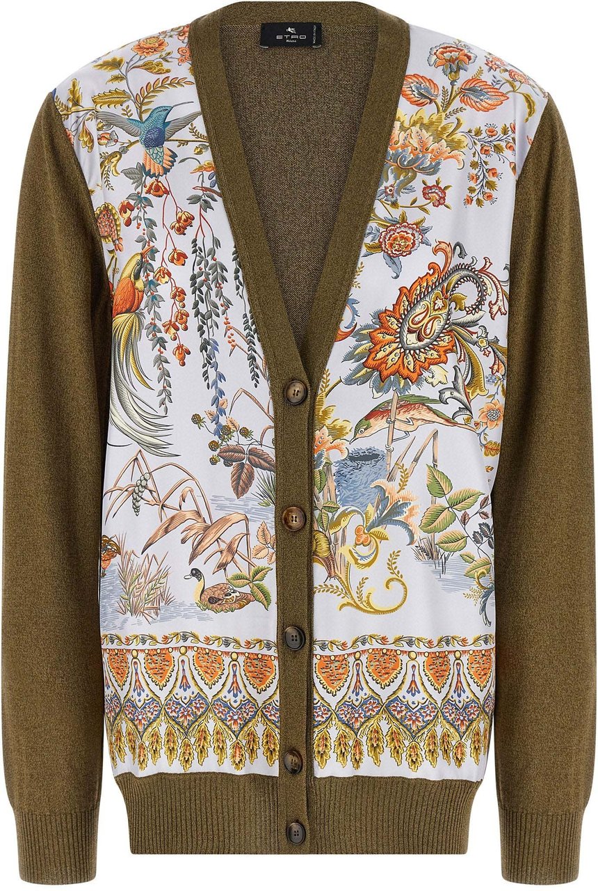 Etro Bicolor Cotton Cardigan Divers