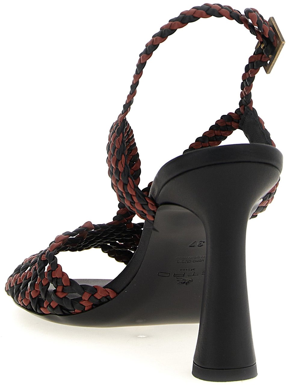 Etro Brown Polyethylene Stiletto Heel Sandals Bruin