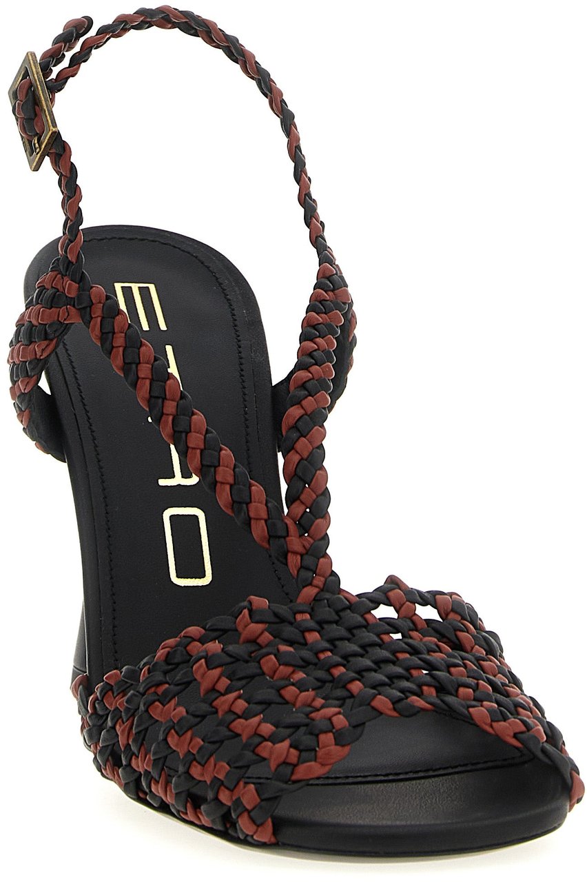 Etro Brown Polyethylene Stiletto Heel Sandals Bruin