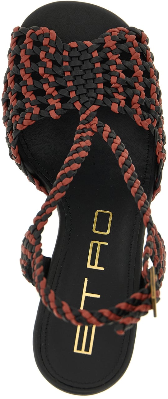 Etro Brown Polyethylene Stiletto Heel Sandals Bruin