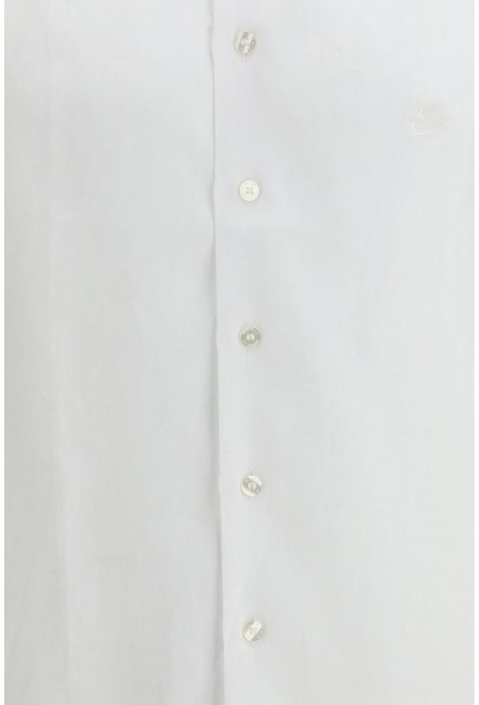 Etro Etro White Linen Dress Shirt Wit