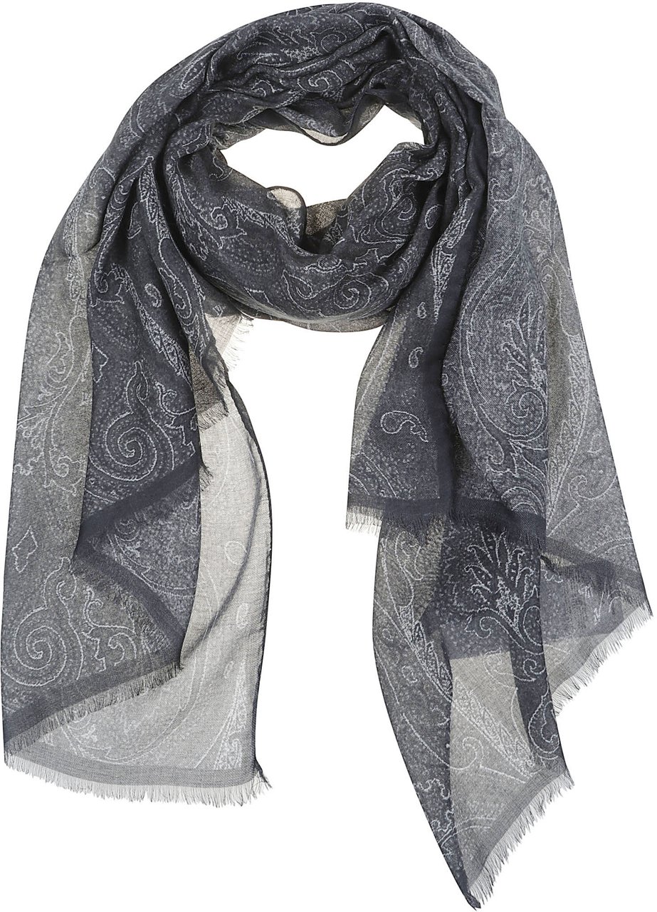 Etro Paisley Scarf Grey Grijs
