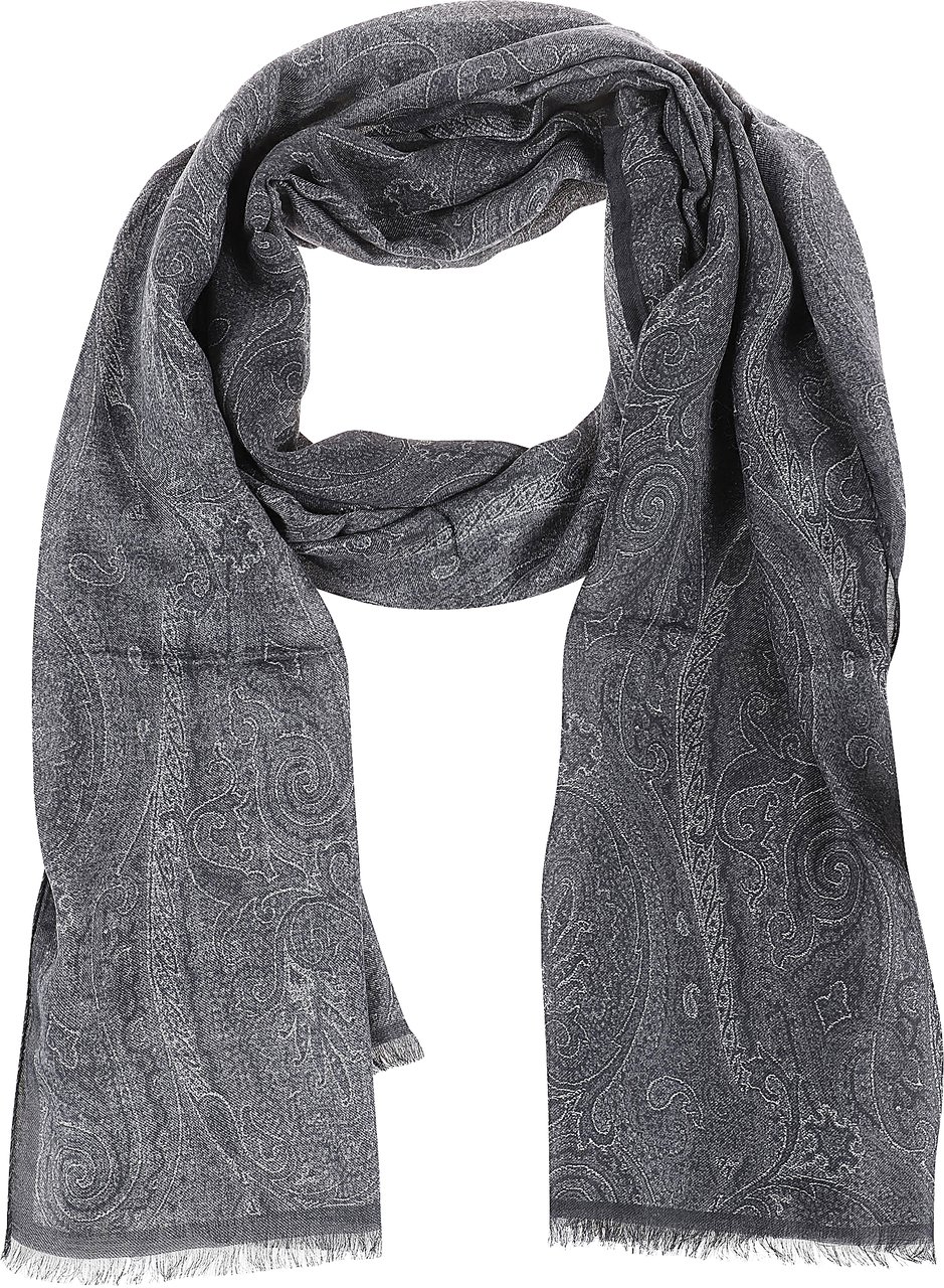 Etro Paisley Scarf Grey Grijs