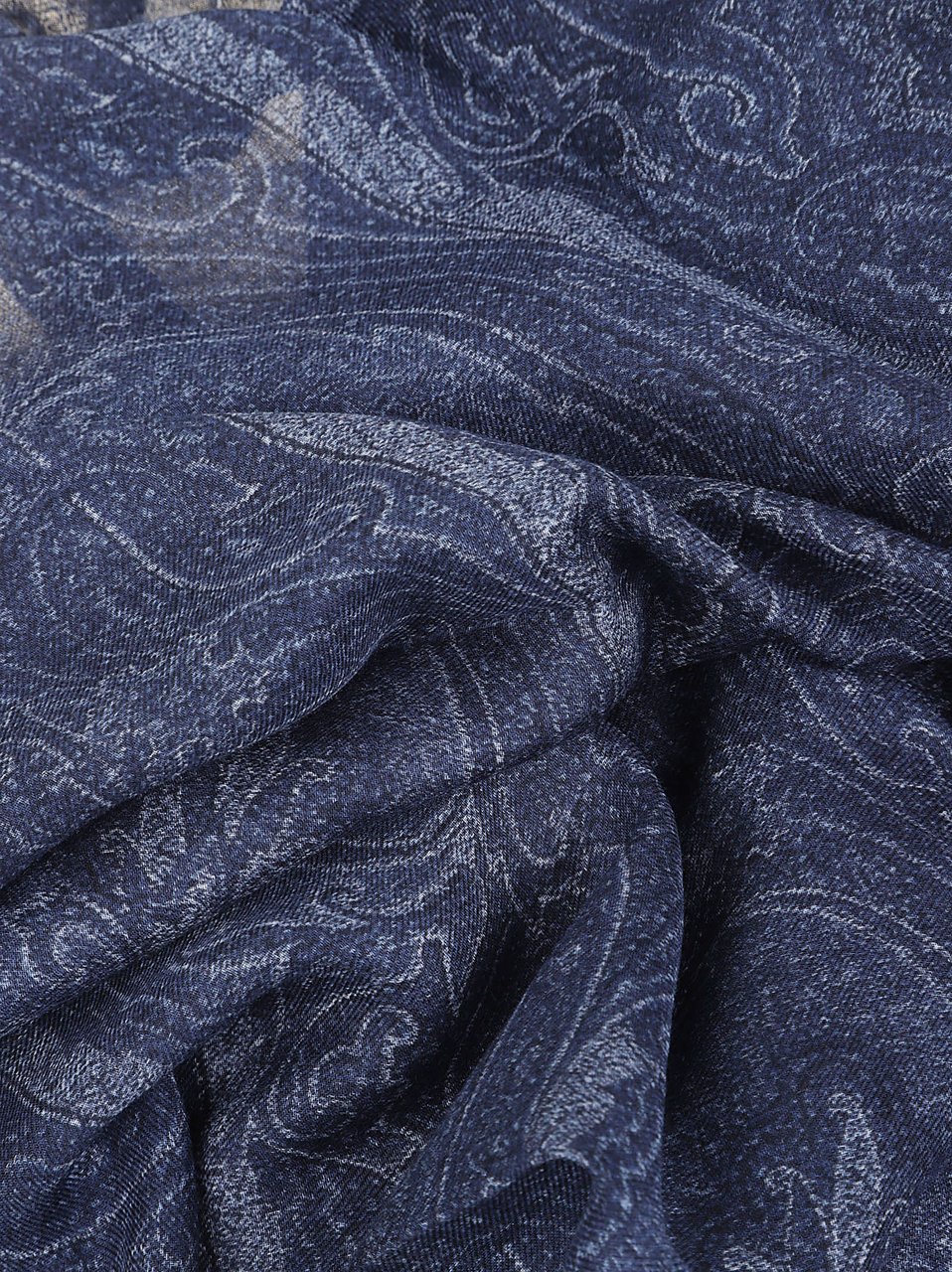 Etro Paisley Scarf Blue Blauw
