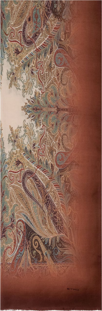 Etro Sciarpa Orfeo con Motivo Ornamentale Bruin