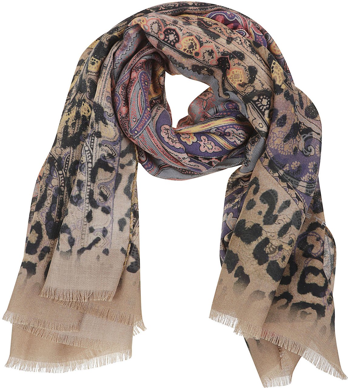 Etro Dégradé Animalier Scarf Multicolour Divers