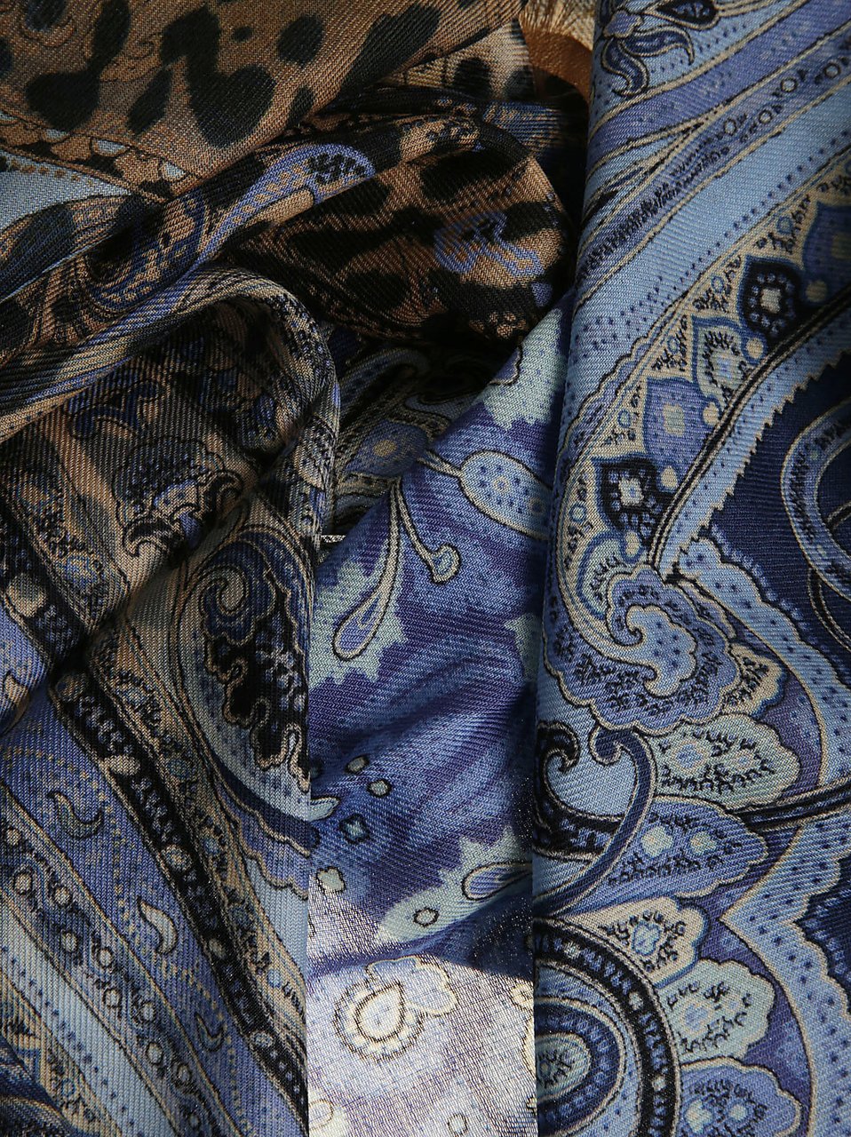 Etro Dégradé Animalier Scarf Blue Blauw