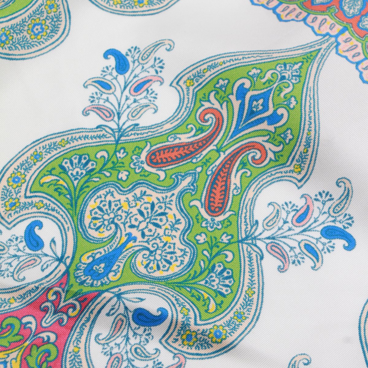 Etro Intricate Paisley Pattern Scarf With Geometric Borders Wit