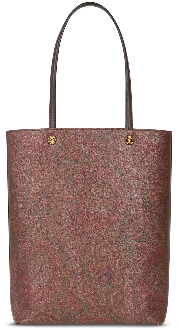 Etro Vertical Shopping Brown Paisley Pattern Tote Roze