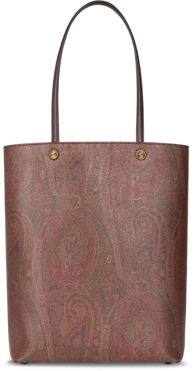 Etro Vertical Shopping Brown Paisley Pattern Tote Roze