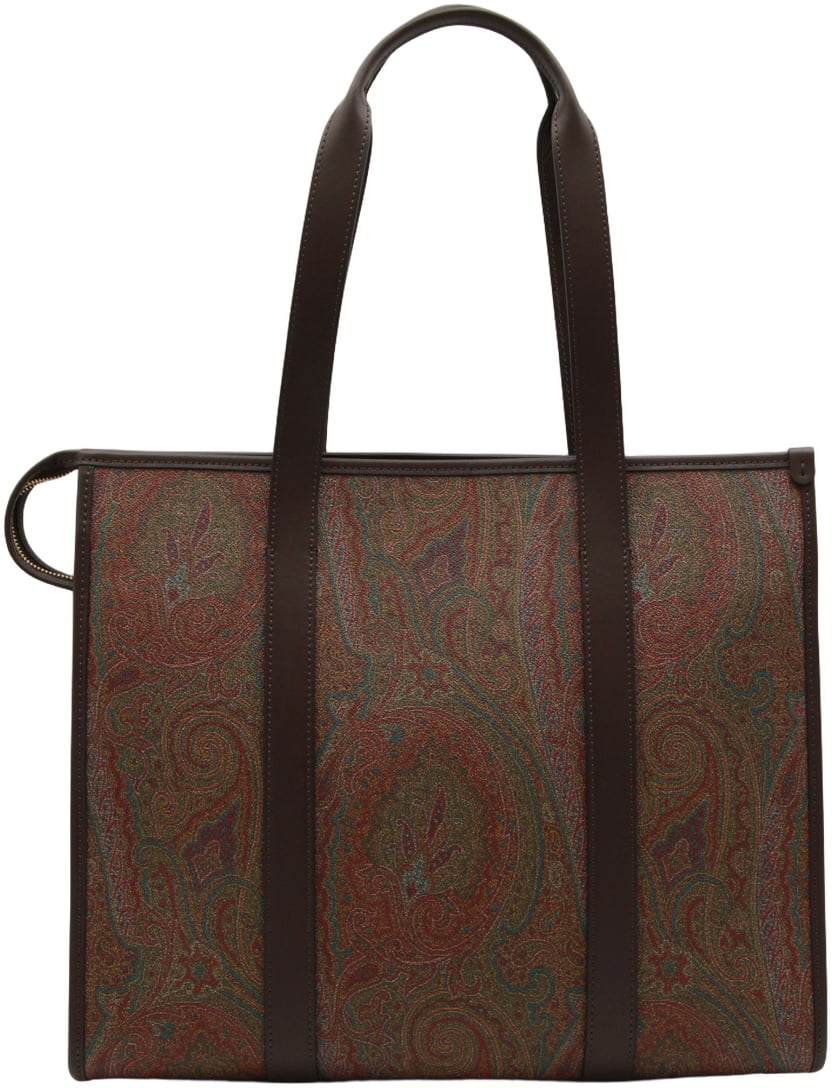 Etro Structured Tote Bag with Classic Paisley Pattern Zwart
