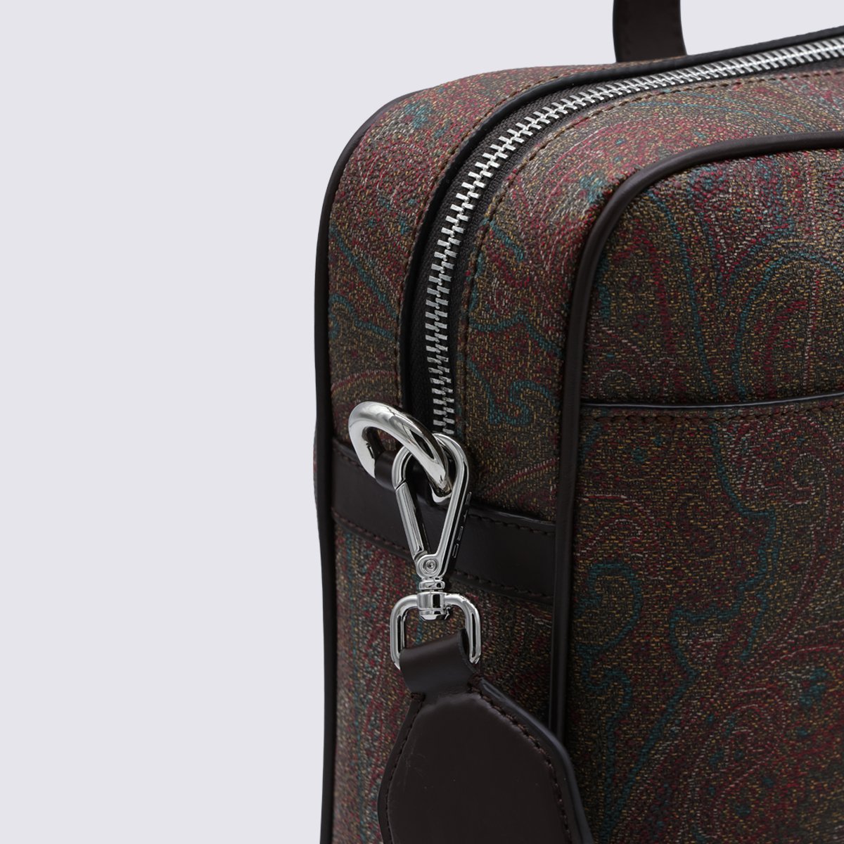 Etro Structured Briefcase-Style Bag With Dark Paisley Pattern Zwart