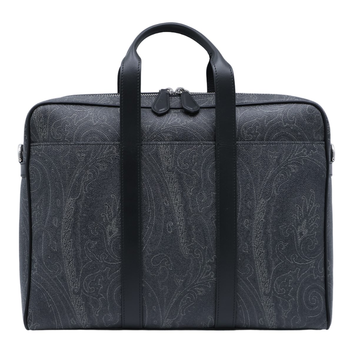 Etro Structured Briefcase-style Bag with Subtle Paisley Pattern Grijs