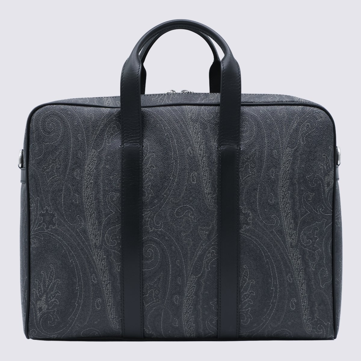 Etro Structured Briefcase-style Bag with Subtle Paisley Pattern Grijs