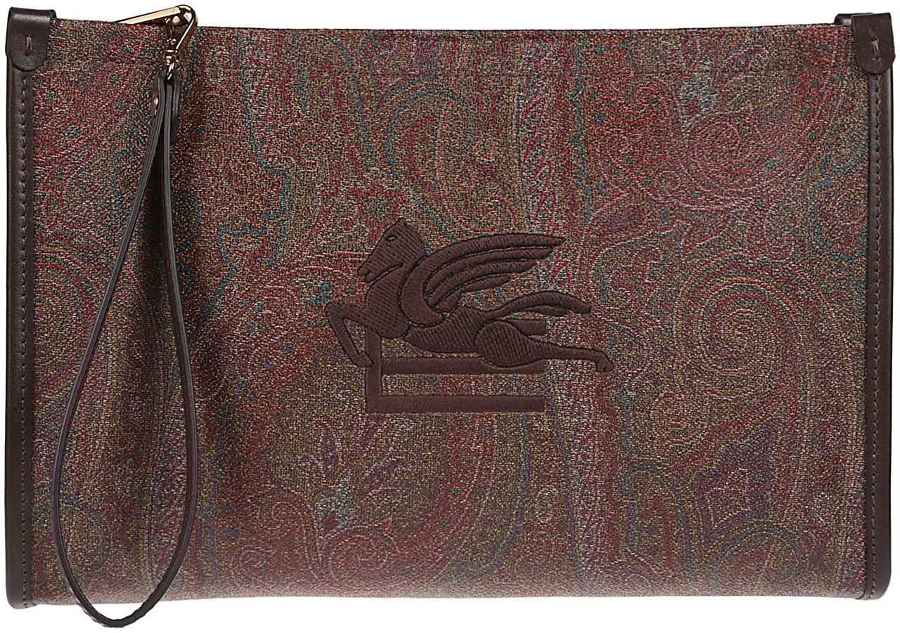 Etro Large Arnica Pochette Brown Bruin