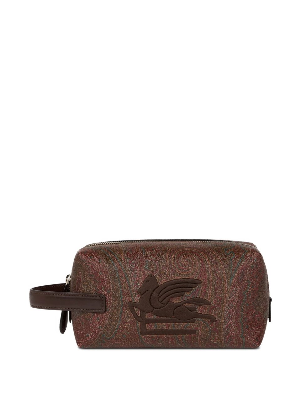 Etro Rectangular Brown Paisley 19,5X10X8 Wristlet Pouch Grijs