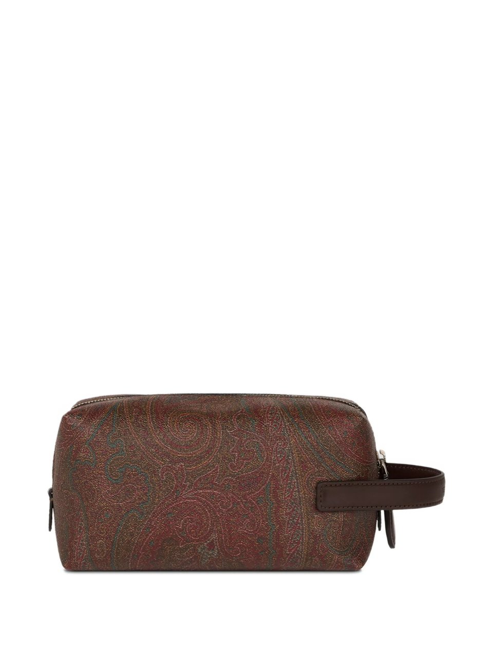 Etro Rectangular Brown Paisley 19,5X10X8 Wristlet Pouch Grijs