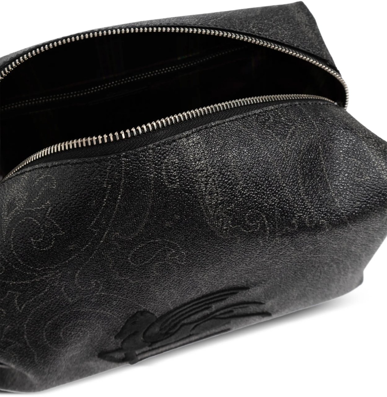 Etro Rectangular Black Paisley 25X12X12 Side-Handle Pouch Grijs