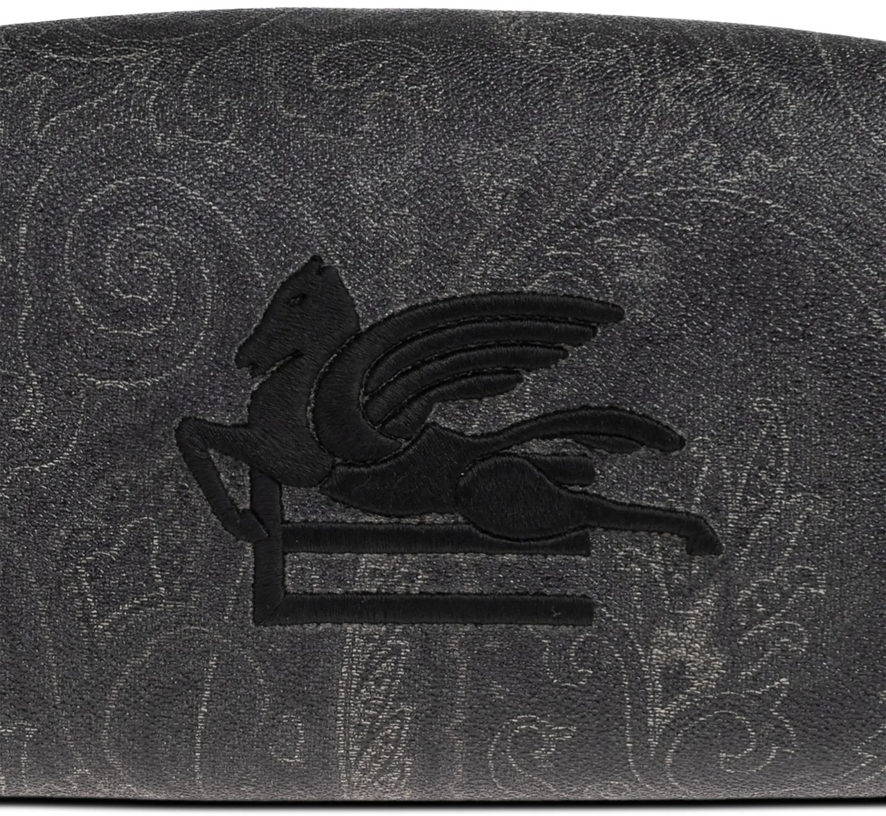 Etro Rectangular Black Paisley 25X12X12 Side-Handle Pouch Grijs