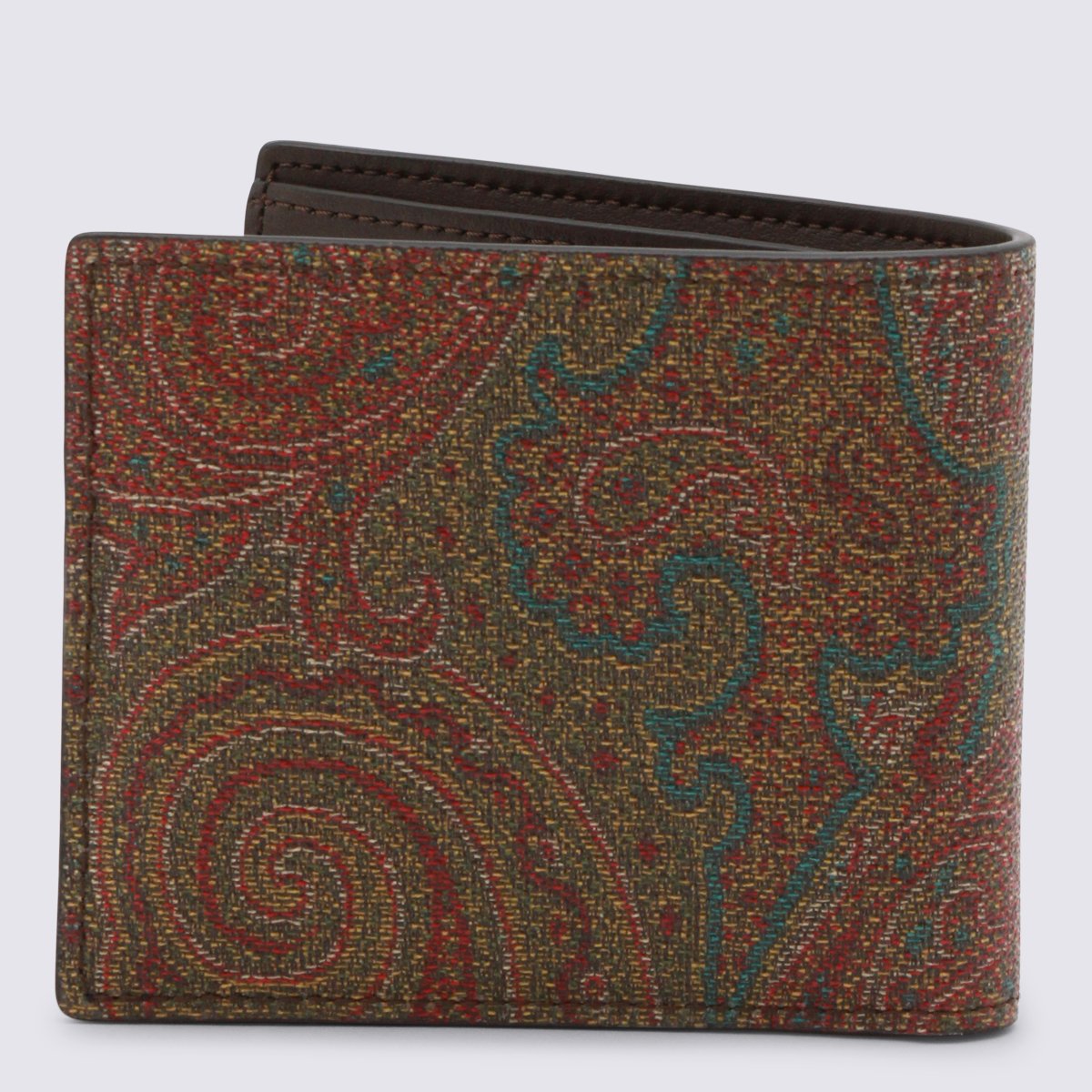 Etro Paisley Pattern Bifold Wallet With Multiple Card Slots Bruin